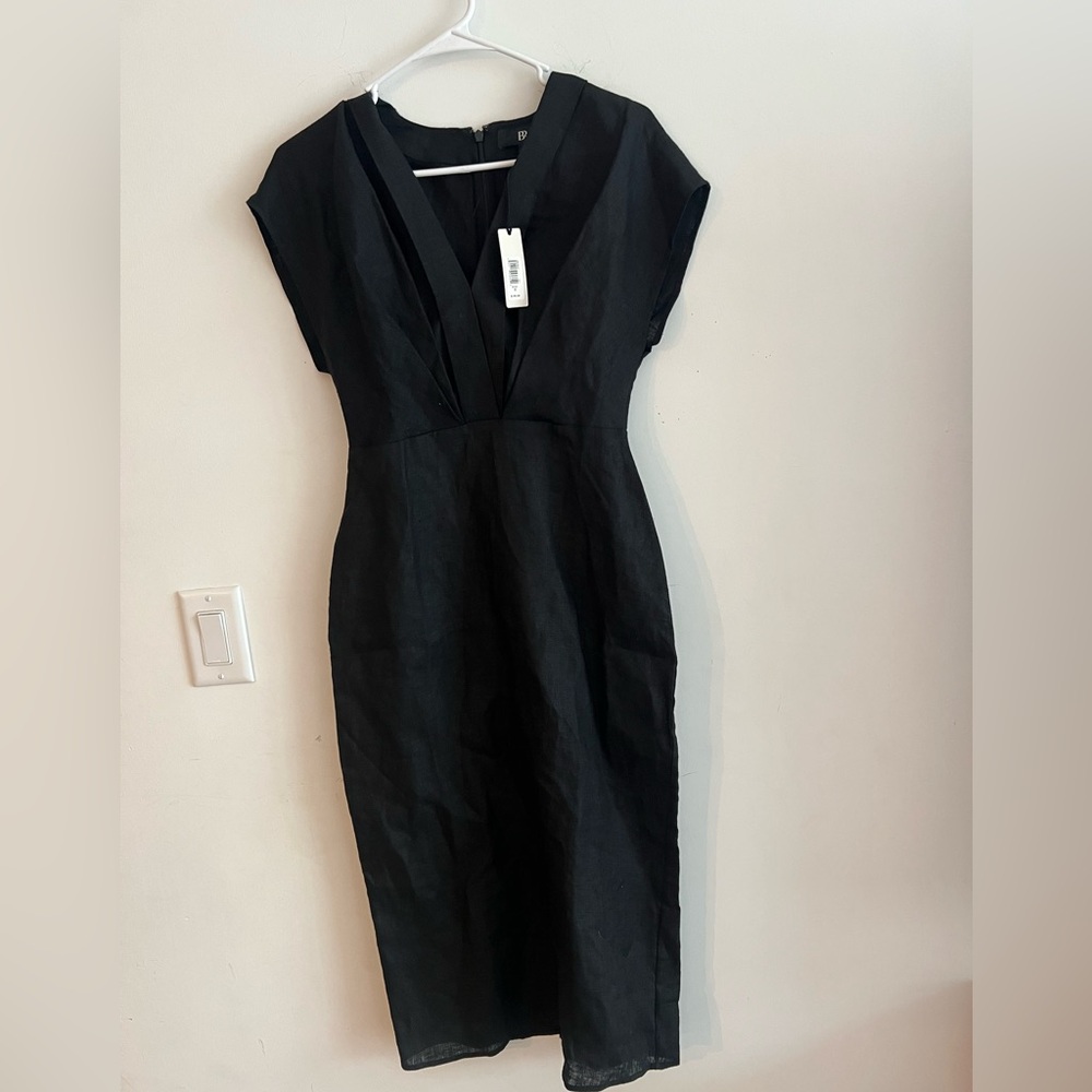 Banana Republic Petite 0P Black V-Neck Sheath Dress NWT - Picture 3 of 8